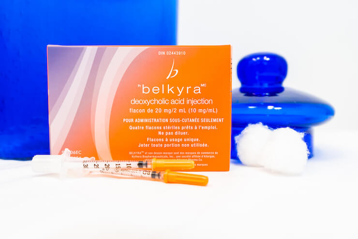 belkyra branded box deoxycholic acid with injection needles for chin fat