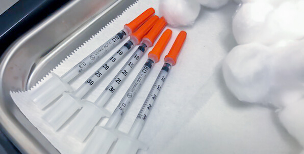 Botox cosmetic vials for injection to relax wrinkles, reduce sweat or pain management