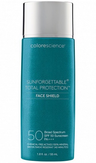 colorescience sunforgettable face shield cream spf 50 isolated