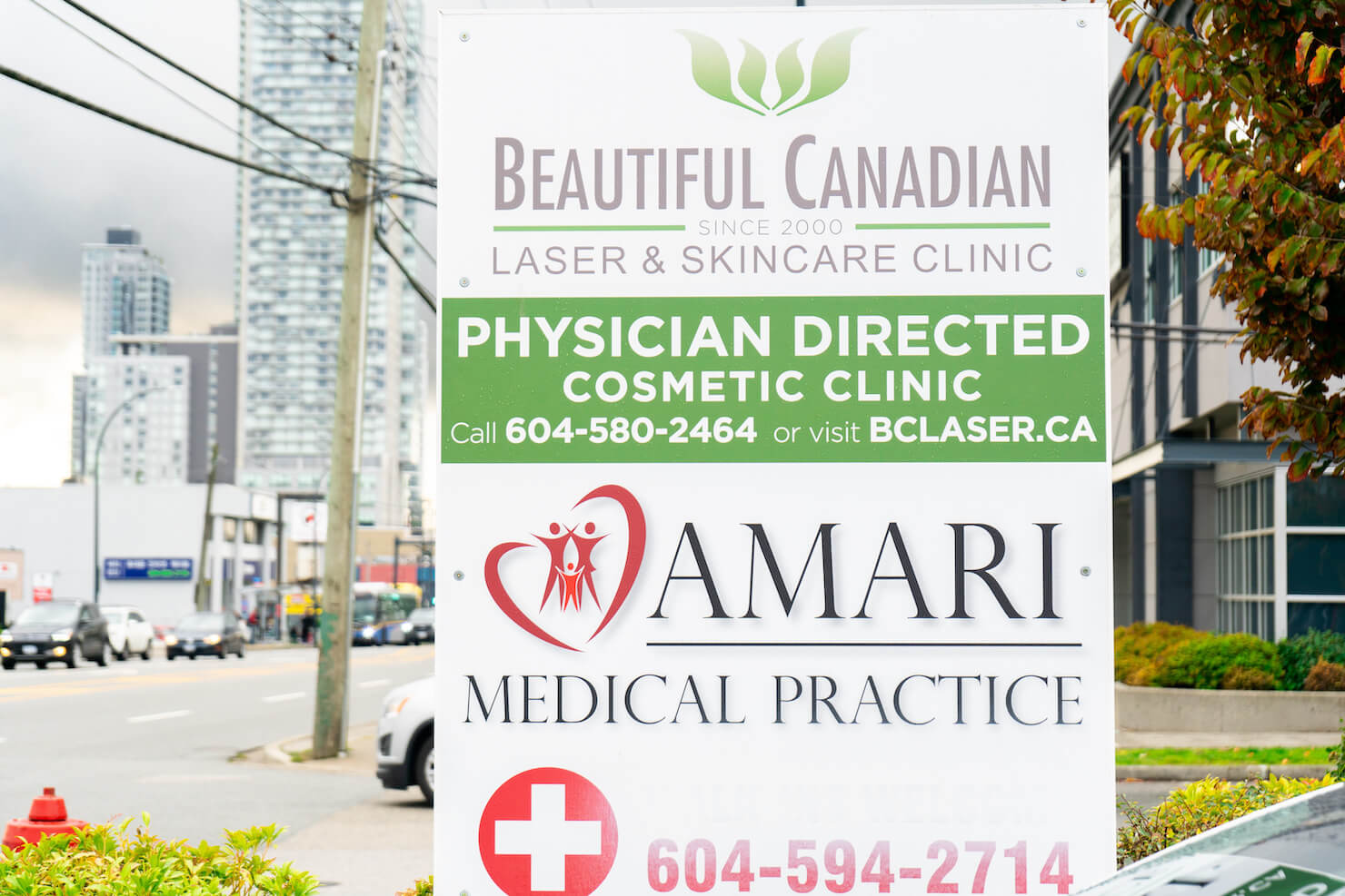 Beautiful Canadian Laser & Skin Care Clinic road sign