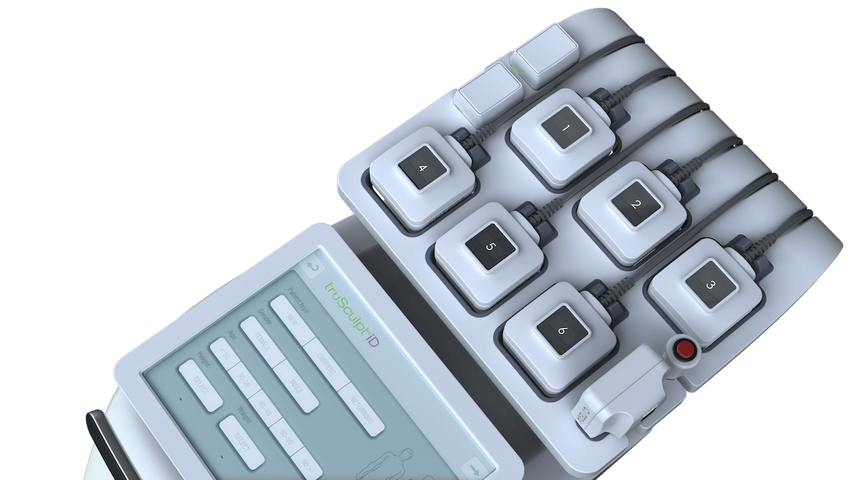 truSculpt ID fat melting machine control panel and handpieces